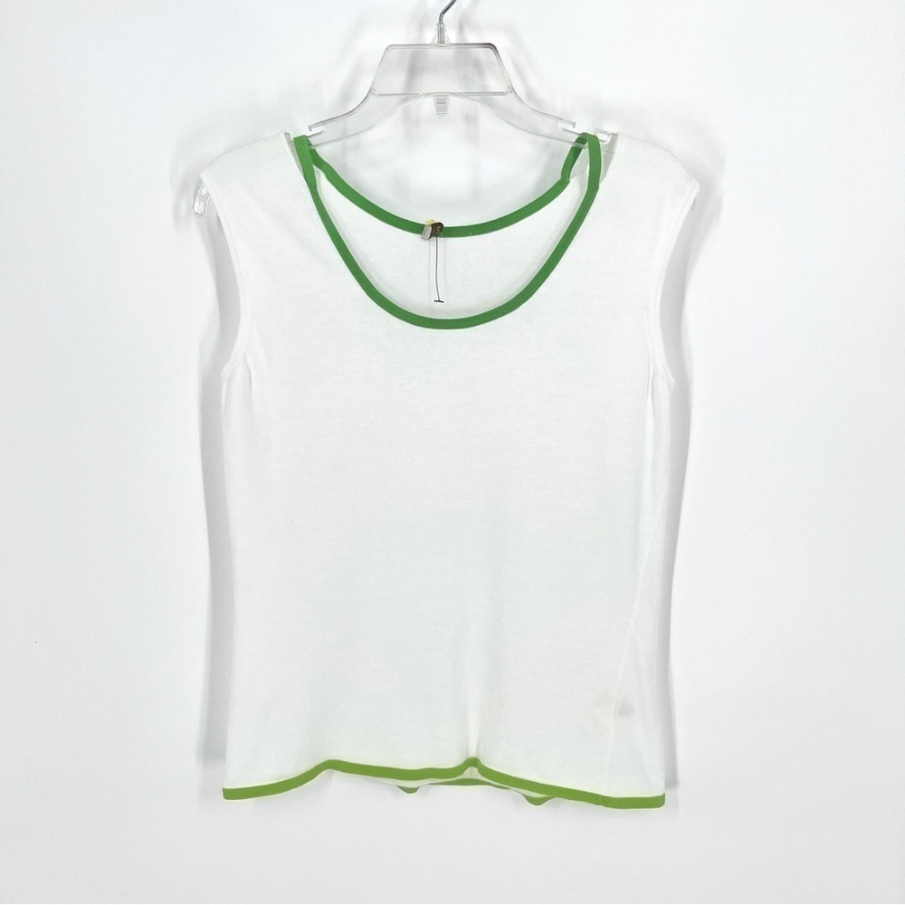 Agnona Italy White 100% Cotton Sleeveless Blouse
